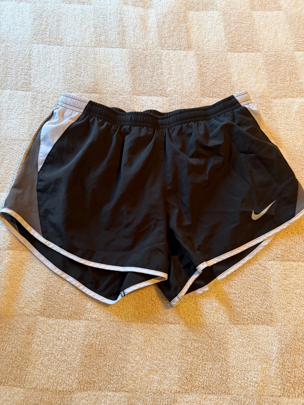 Nike Women's Black Athletic Shorts with White Trim
